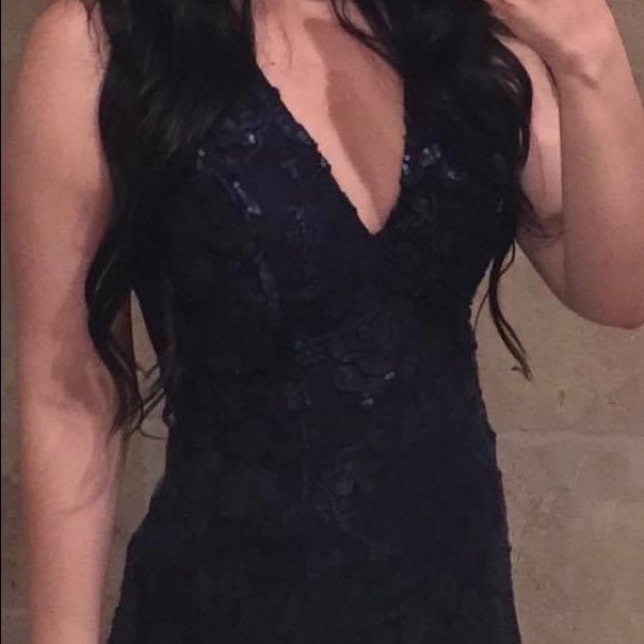 Dress The Population Navy Long Dress - Picture 5 of 5